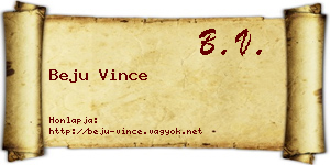 Beju Vince névjegykártya